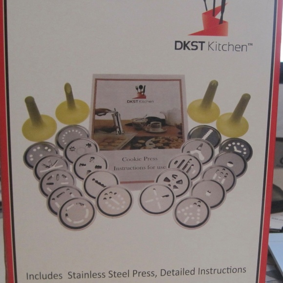 Cookie Press Kit Stainless Steel with 20 Discs and 4 Icing Tips - Picture 6 of 7